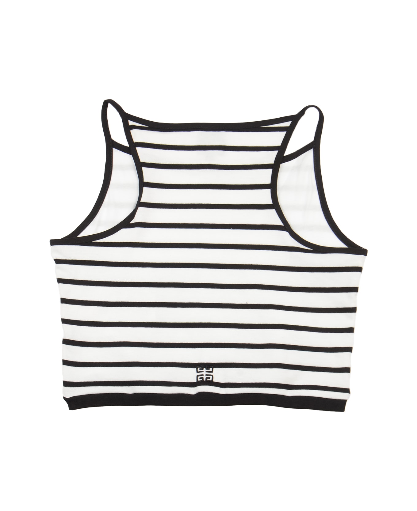 Givenchy Logo Embroidered Stripe Top - White/Black トップス