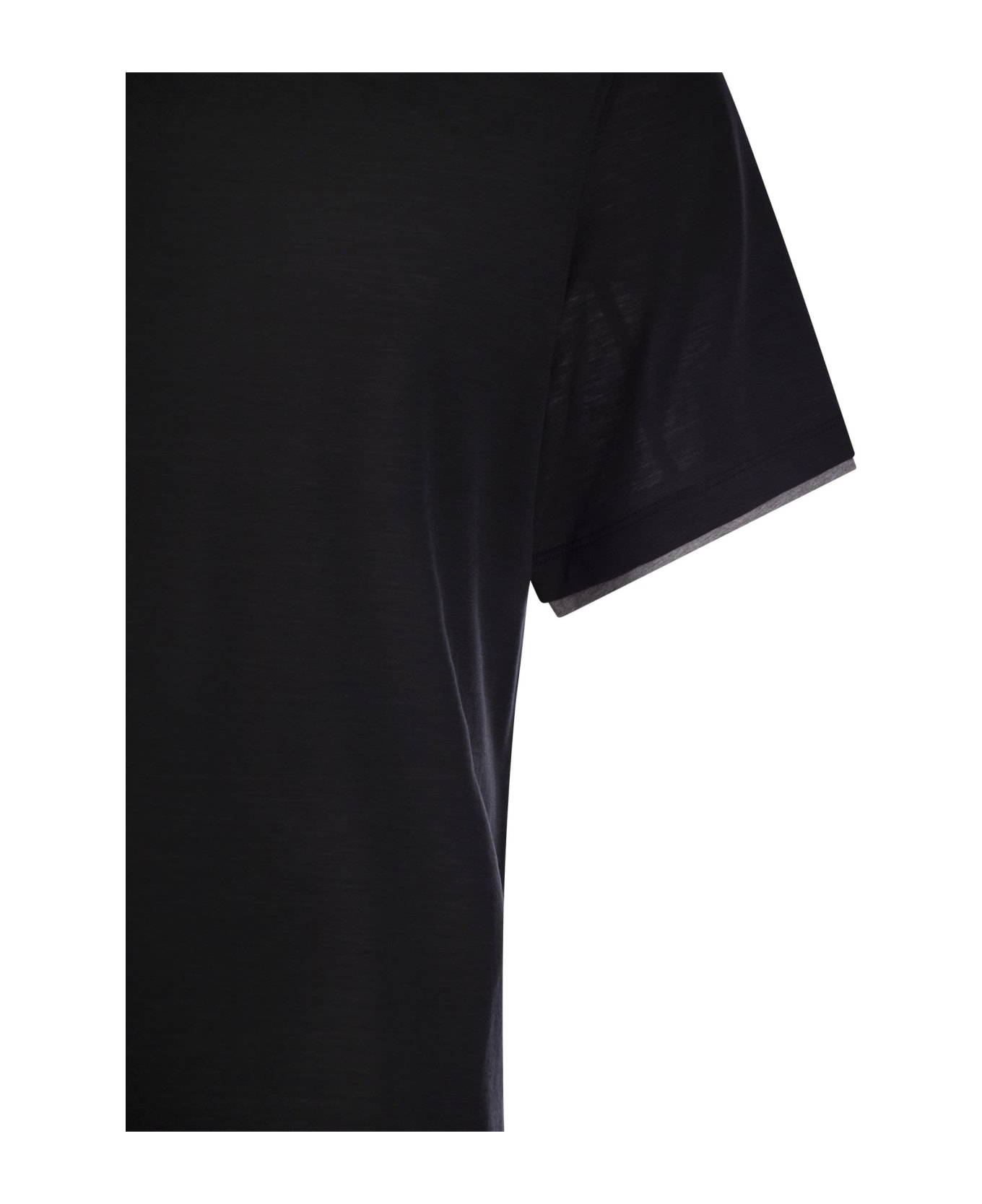 Brunello Cucinelli Silk And Cotton T-shirt - Black