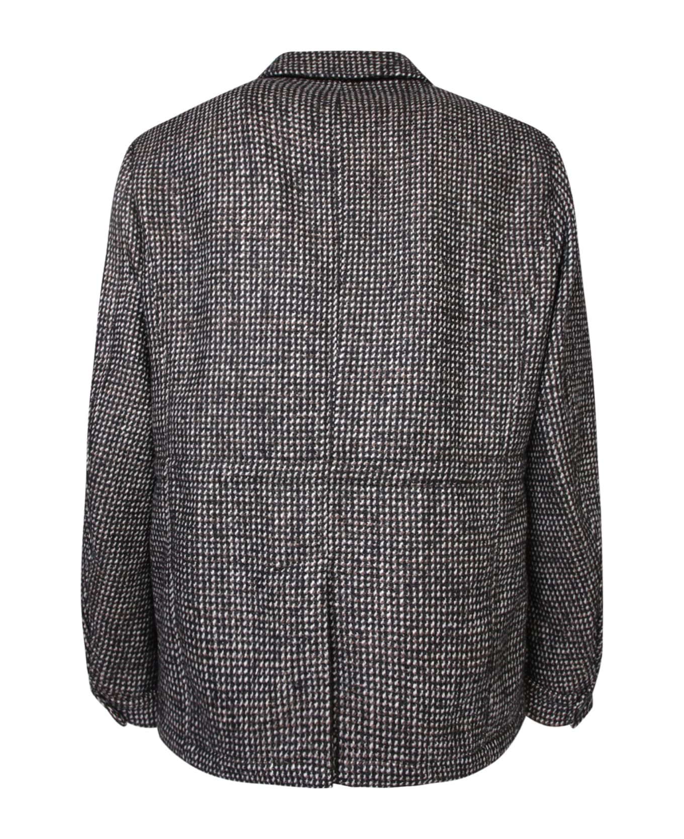 Canali Sahariana Jacket In Black And White - Blue