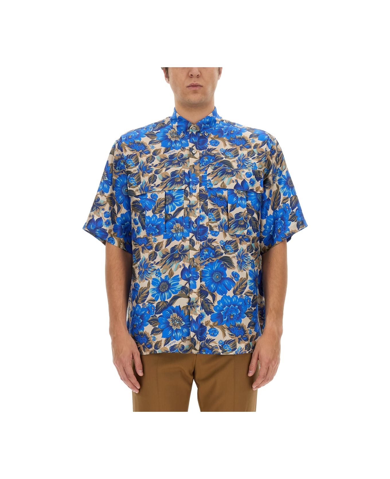 Moschino Blue Flowers Allover Print Shirt - MULTICOLOUR シャツ