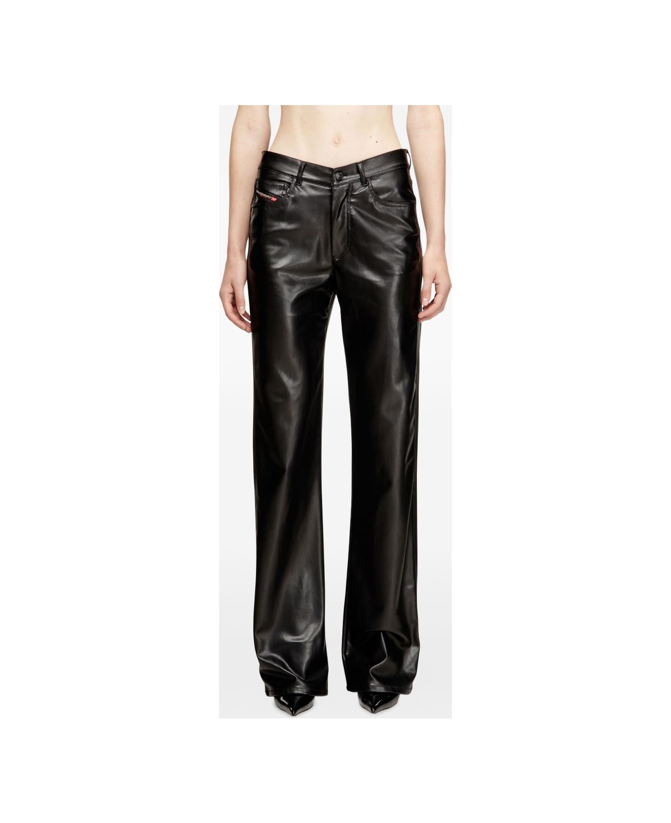 Diesel Faxu Leather Trousers - Black