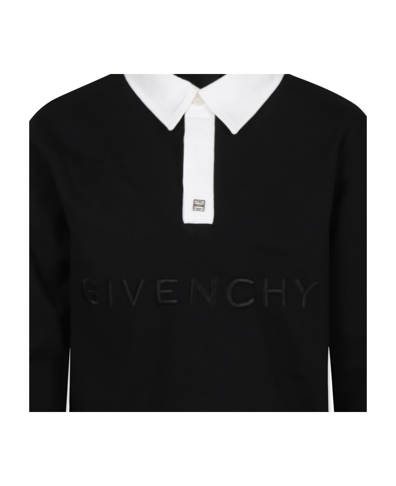 Givenchy Black Polo For Boy With Logo - Black