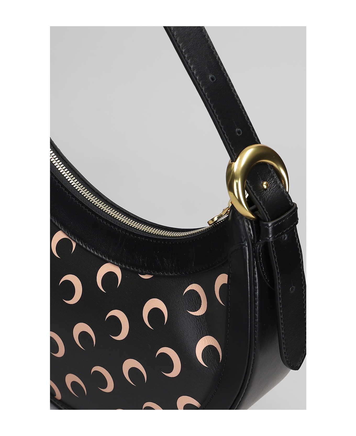 Marine Serre Shoulder Bag In Black Polyuretan - black