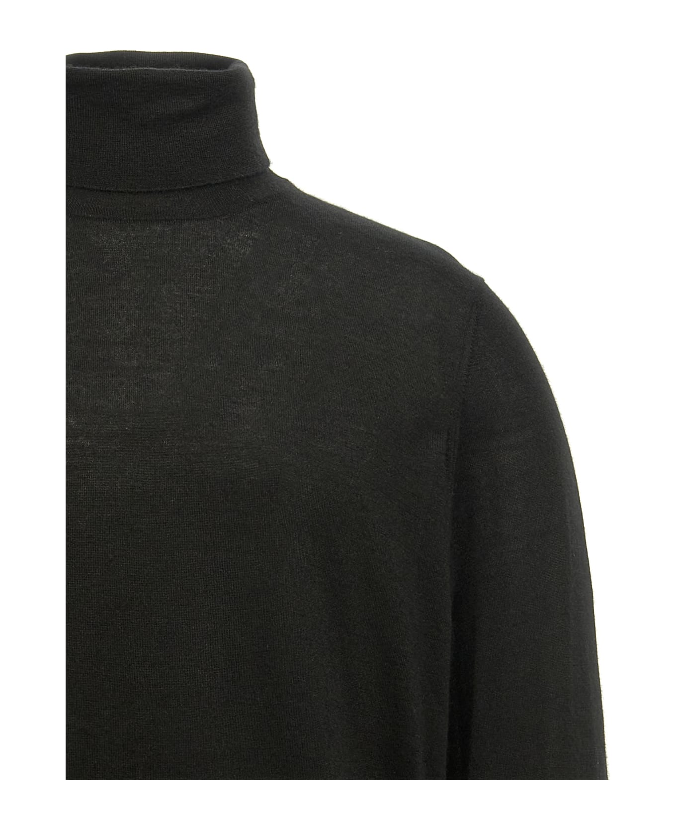 Brunello Cucinelli Silk Cashmere Turtleneck Sweater - Black  