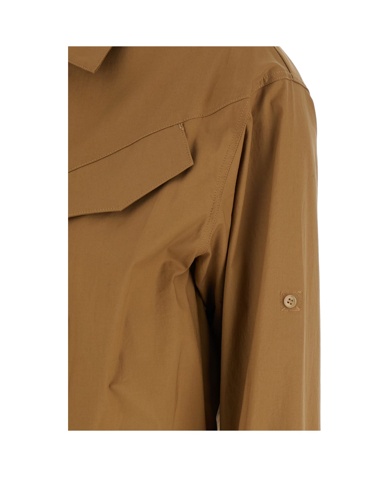 Federica Tosi Brown Dress With Patch Pockets On The Chest And Belt Loops At The Waist In Fabric Woman - Brown