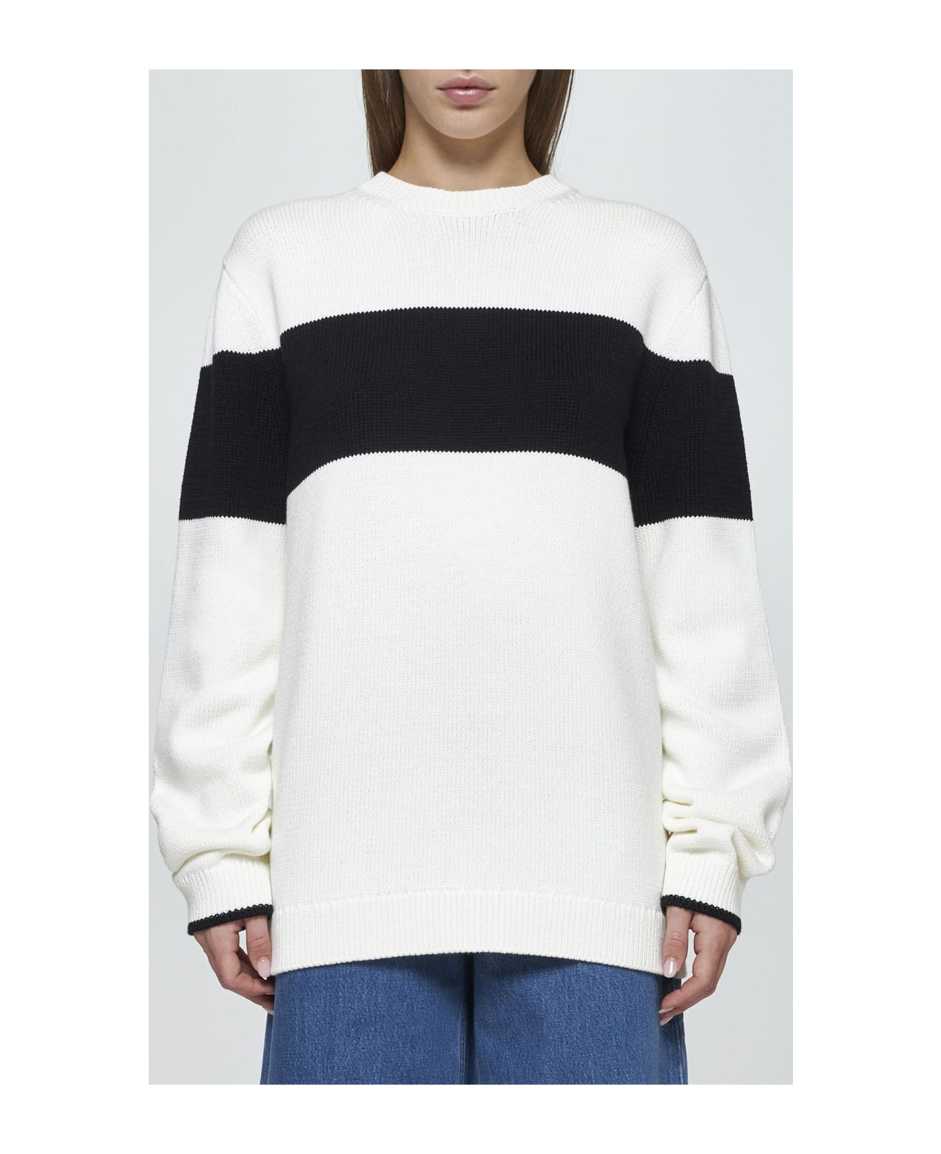 Totême Cotton-blend Sweater - Bianco