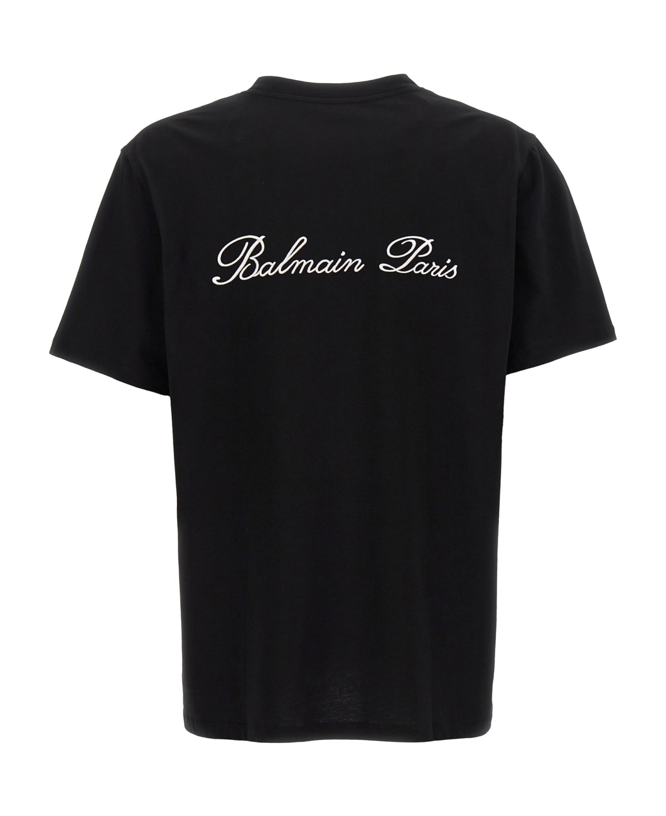 Balmain 'balmain Signature' T-shirt - Eab Noir/blanc