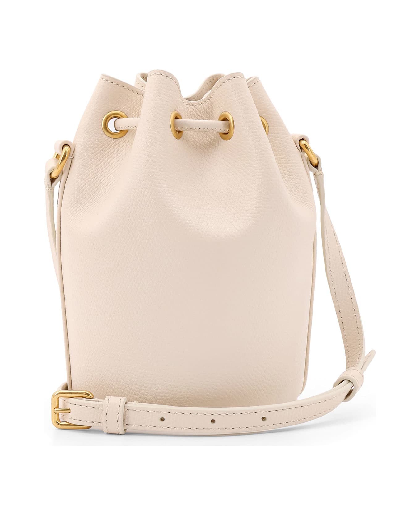 Valentino Garavani Ivory Leather Bucket Bag - Beige