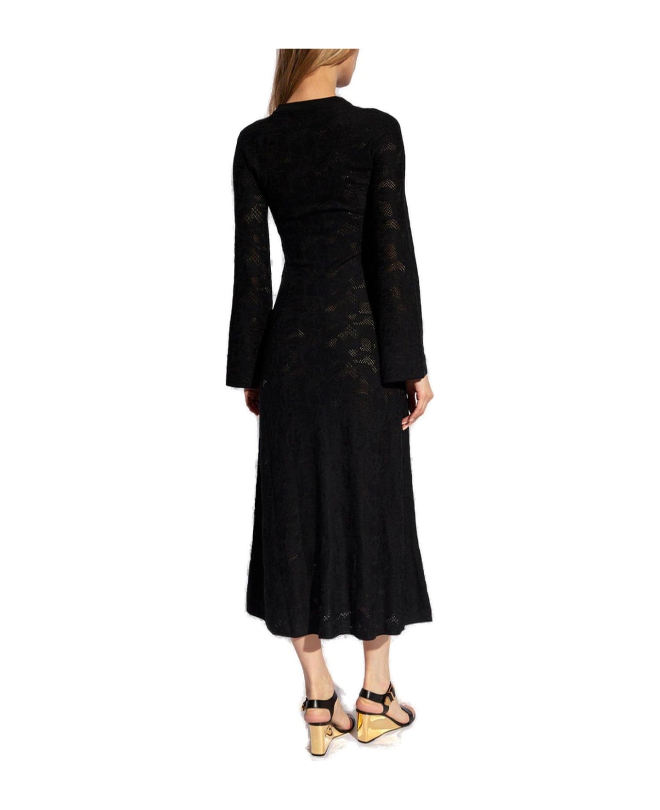 Chloé Long-sleeved Knitted Midi Dress - BLACK ワンピース＆ドレス