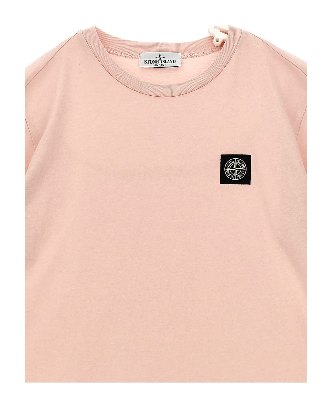 Stone Island Junior Logo Badge T-shirt - Pink