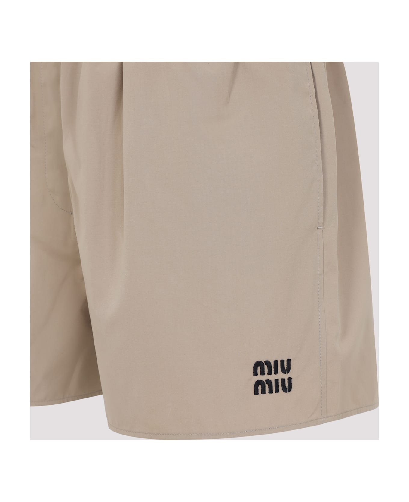 Miu Miu Cotton Shorts - Kaki
