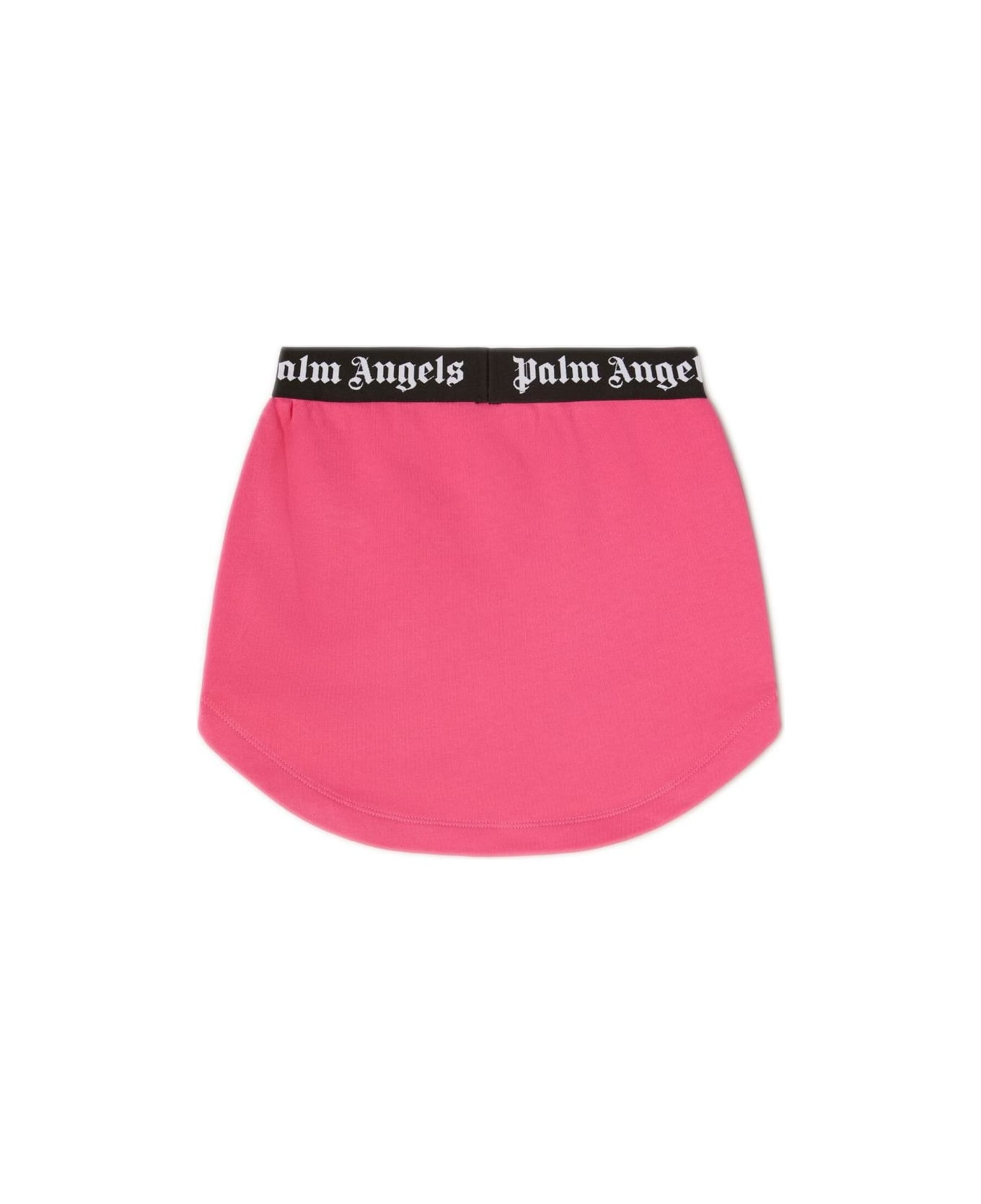 Palm Angels Fuchsia Mini Skirt With Black Logo Band - Pink ボトムス