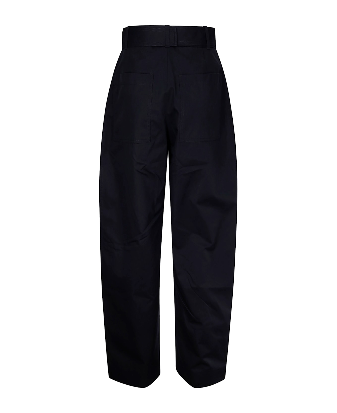 Studio Nicholson Pants - Belted Round Leg Pant - DARKEST NAVY
