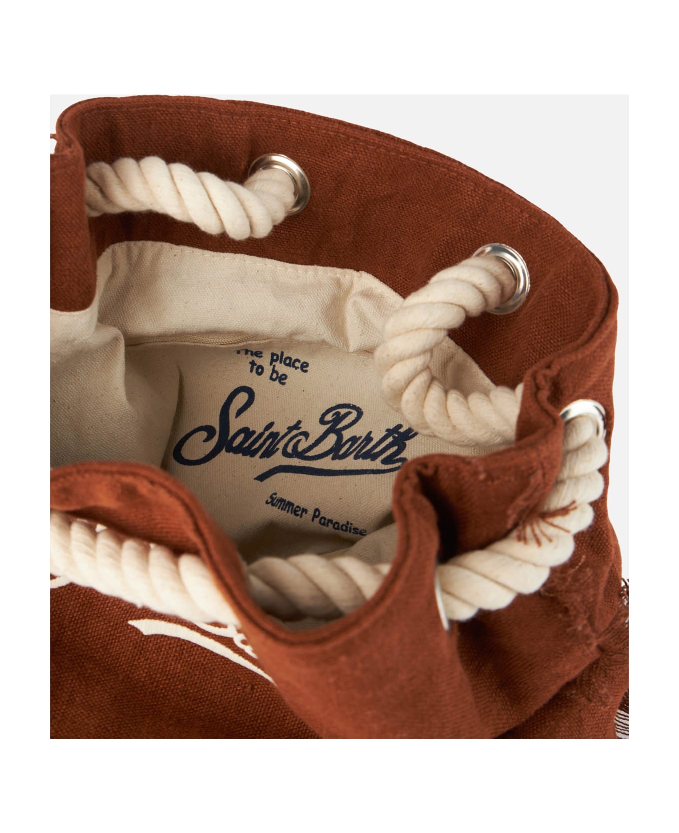 MC2 Saint Barth Brown Boat Linen Backpack - BROWN