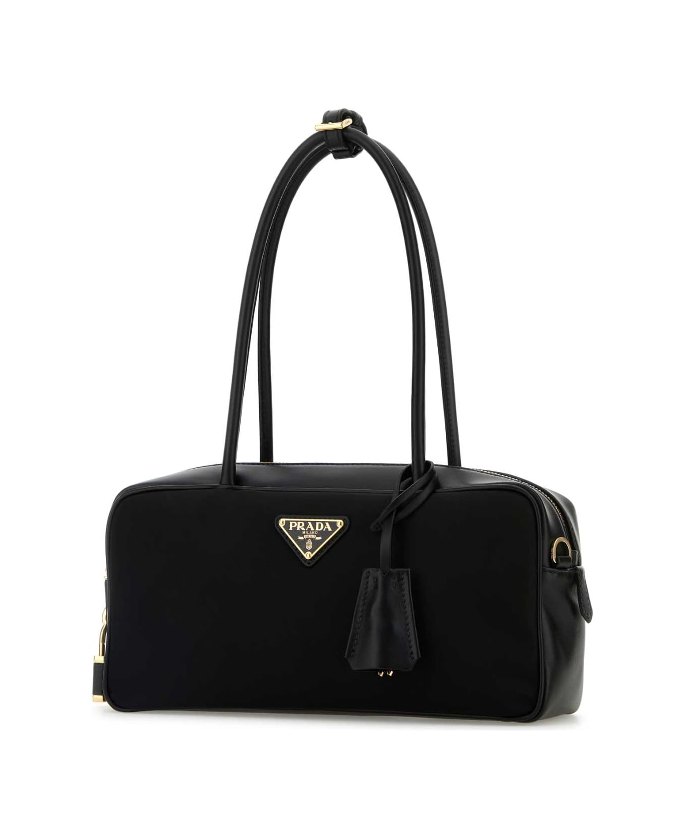 Prada Black Leather And Re-nylon Handbag - NERO