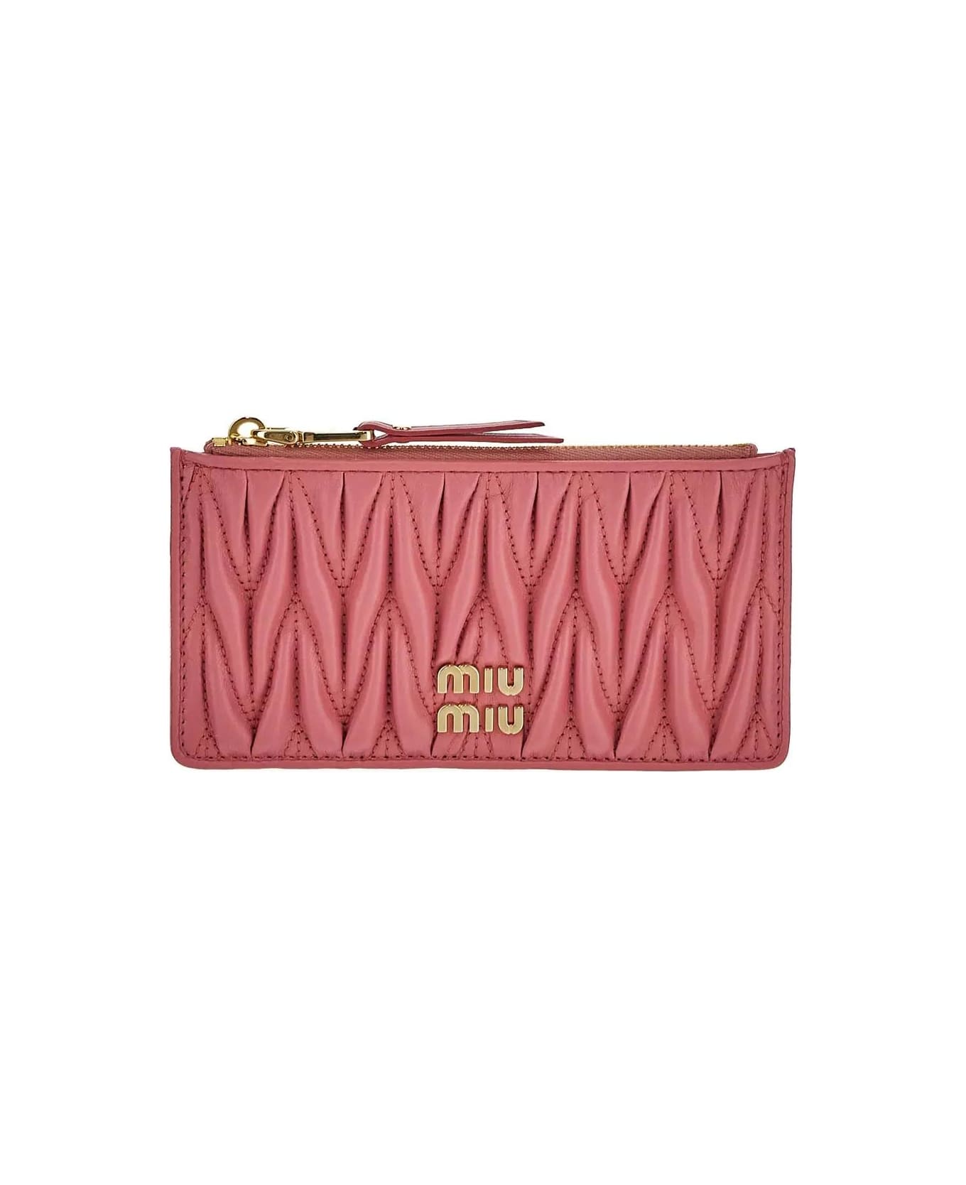 Miu Miu Matelasse Nappa Leather Envelope Wallet - BEGONIA 財布