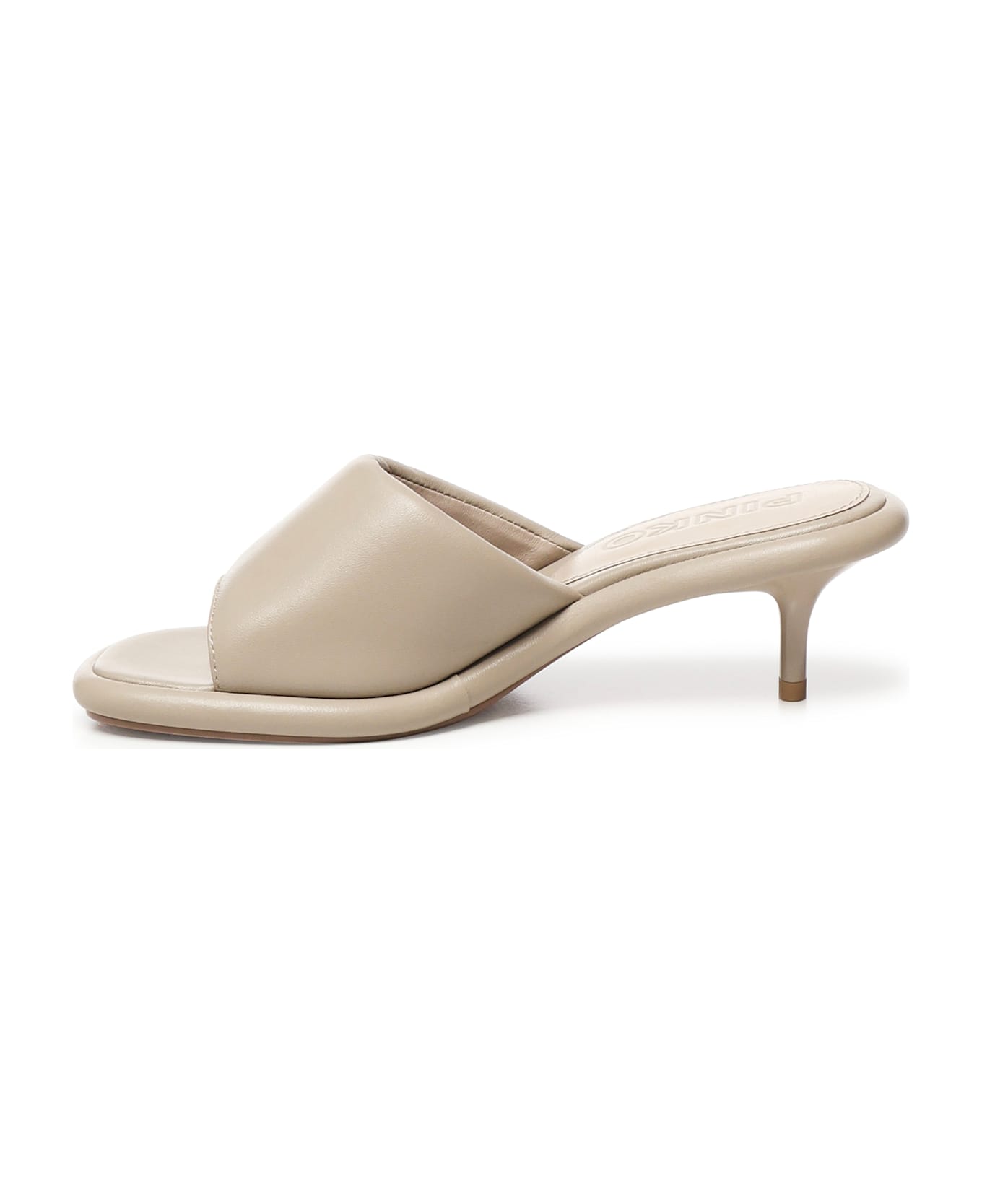 Pinko Nappa Leather Slippers - Beige