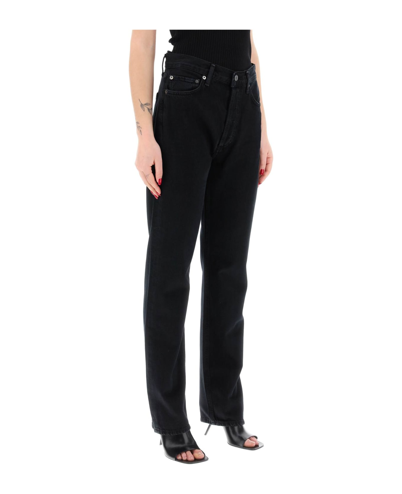 AGOLDE '90's Pinch Waist High-waisted - CRUSHED (Black)