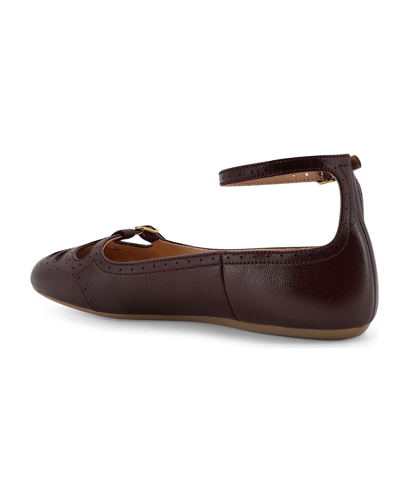 Chloé Misty Leather Ballerinas - BURNT