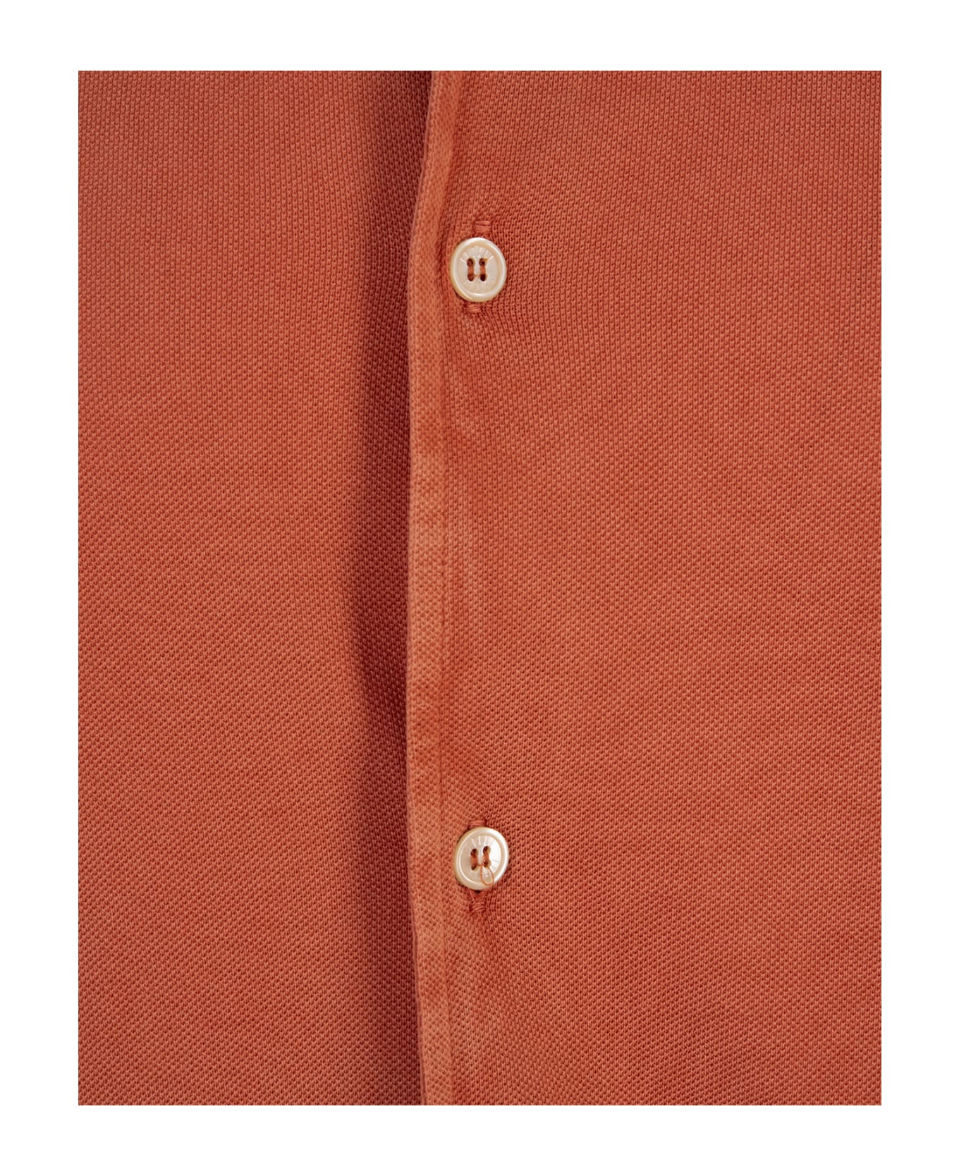 Fedeli Teorema Light Piquet Shirt In Orange - Orange シャツ