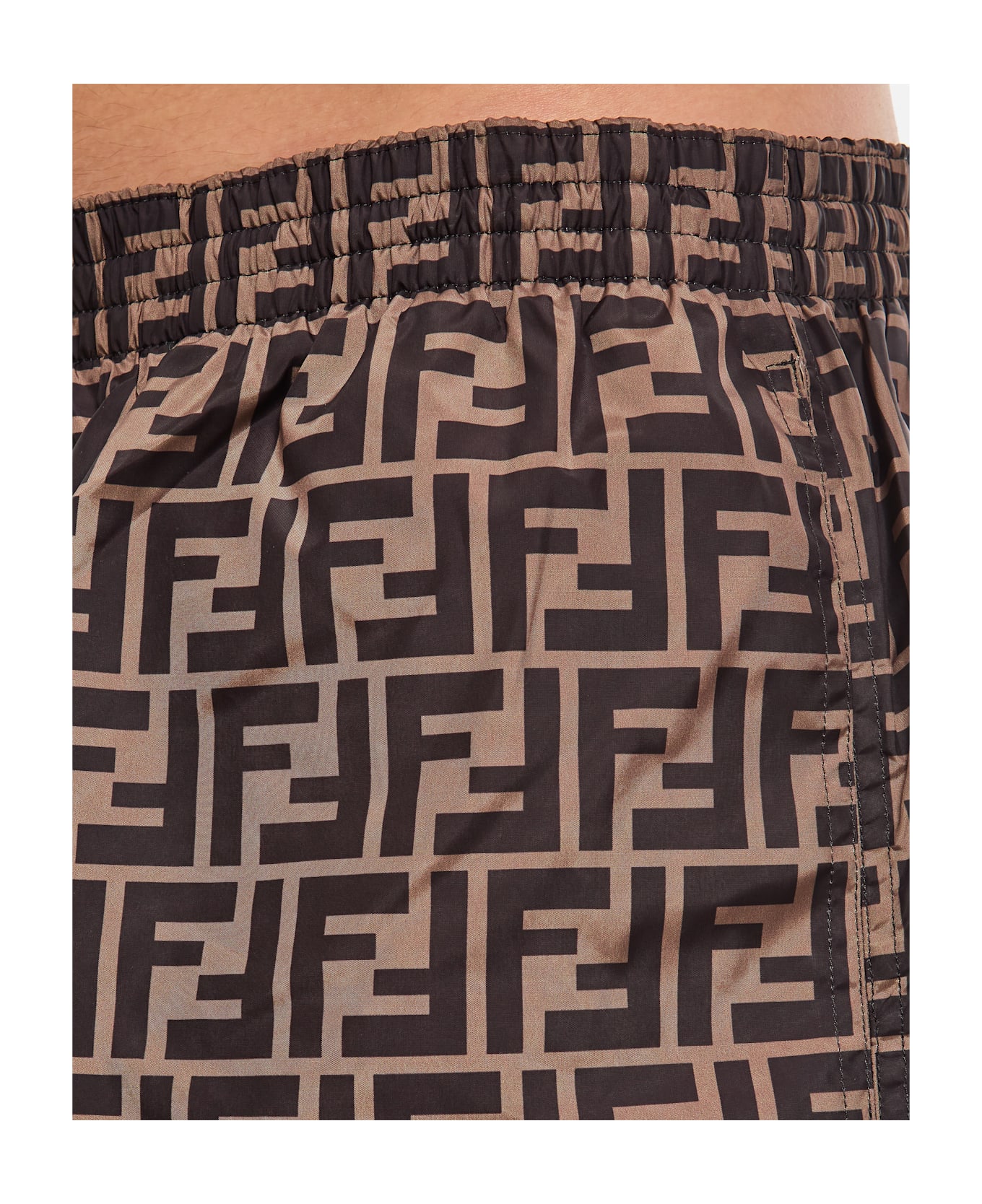 Fendi Ff Allover Swimshort - Brown