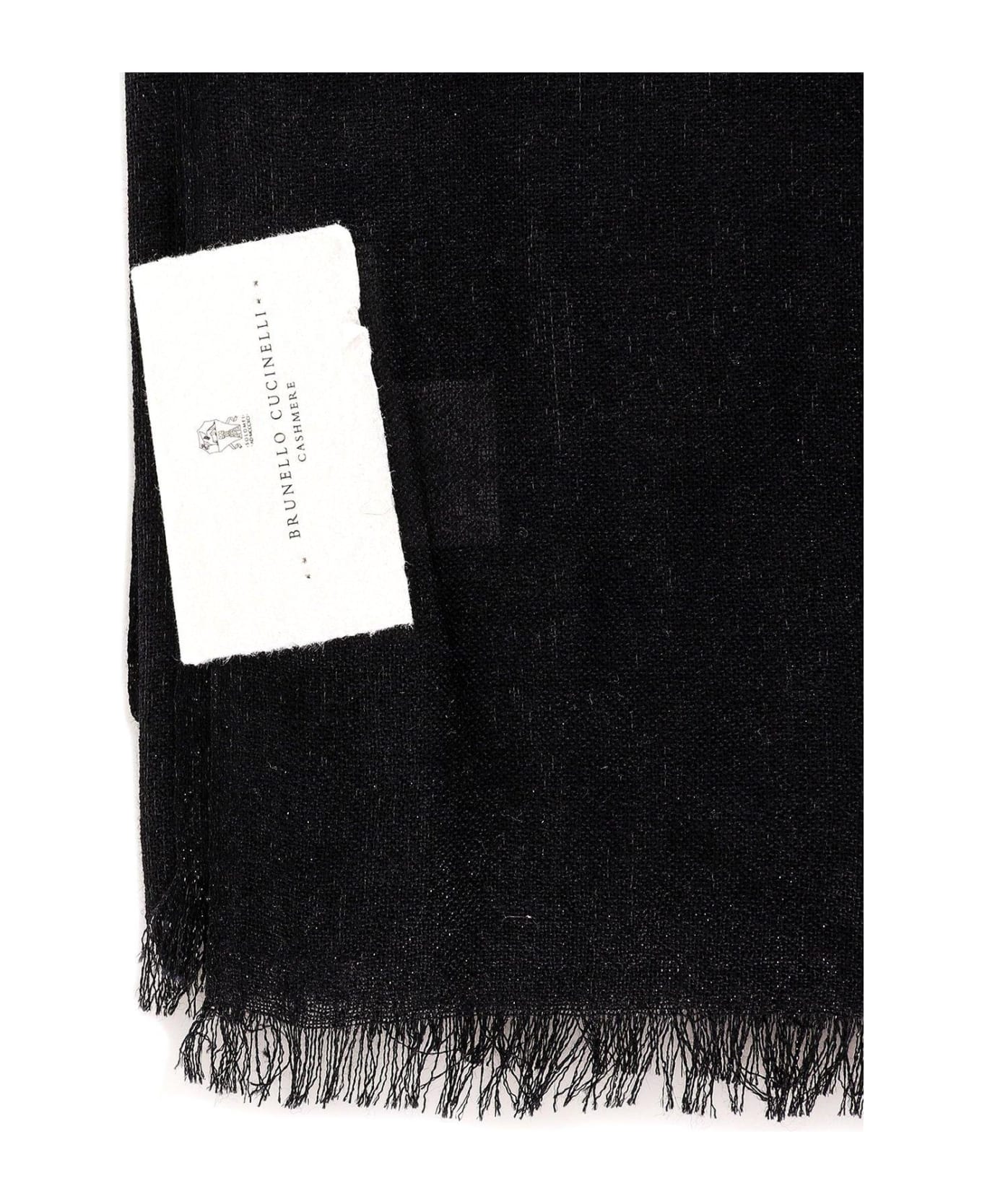 Brunello Cucinelli Frayed Hem Scarf - Black