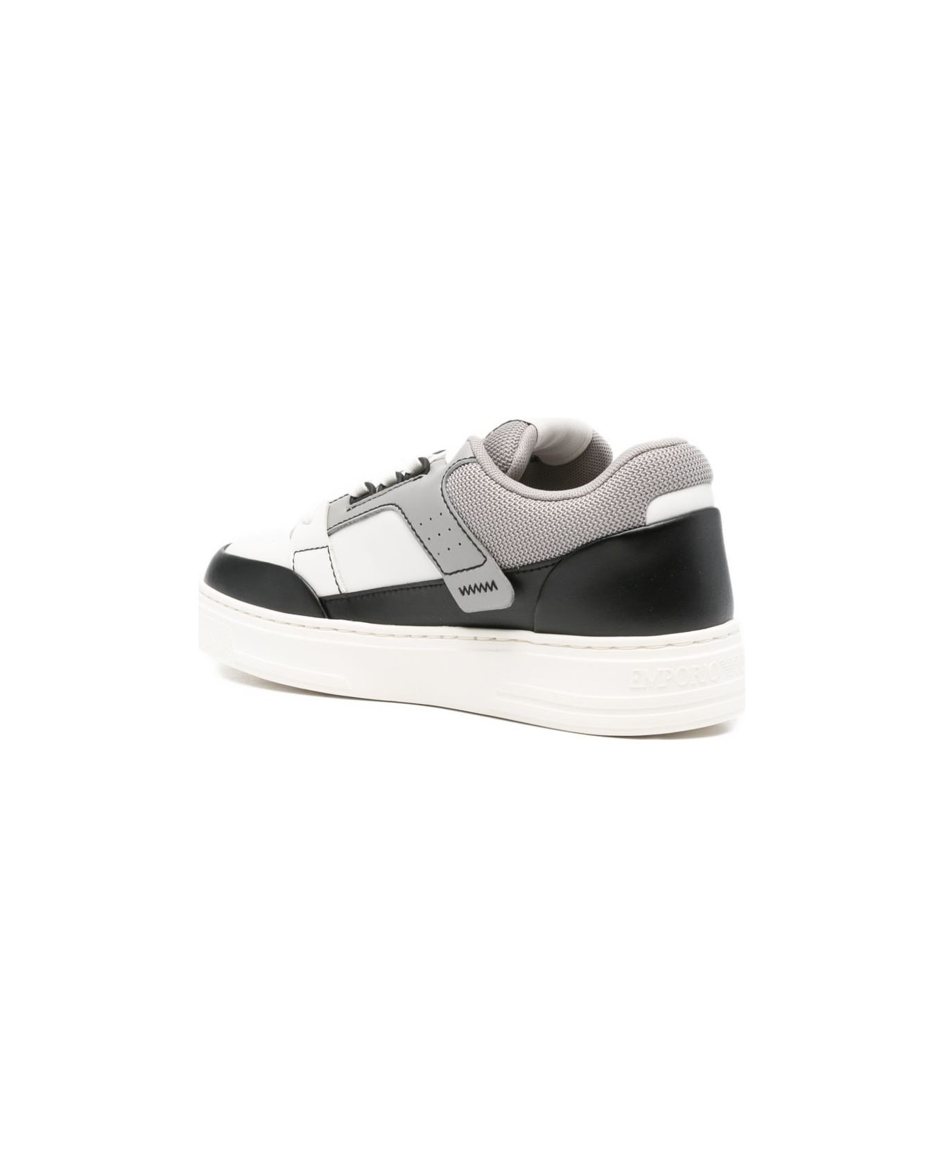 Emporio Armani Leather Sneakers - Black