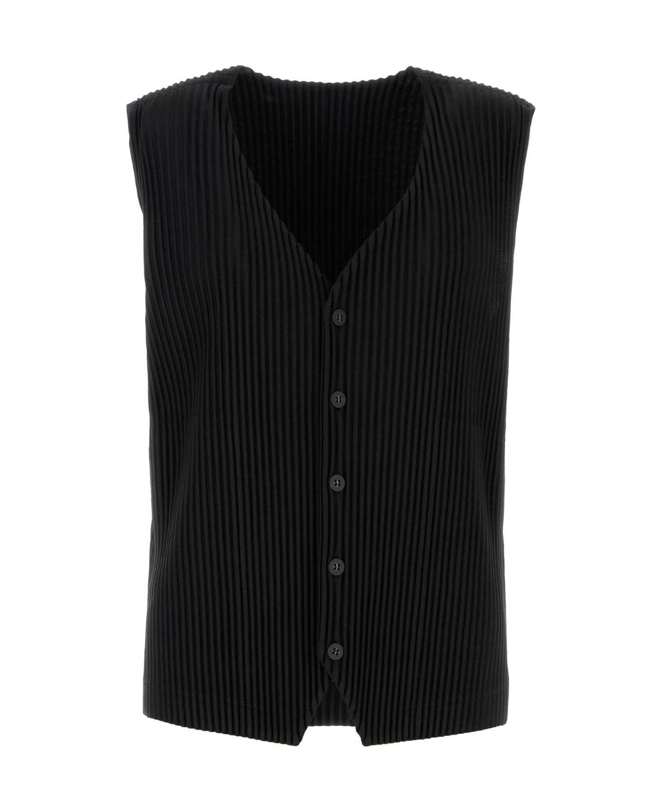 Homme Plissé Issey Miyake Black Polyester Vest - BLACK