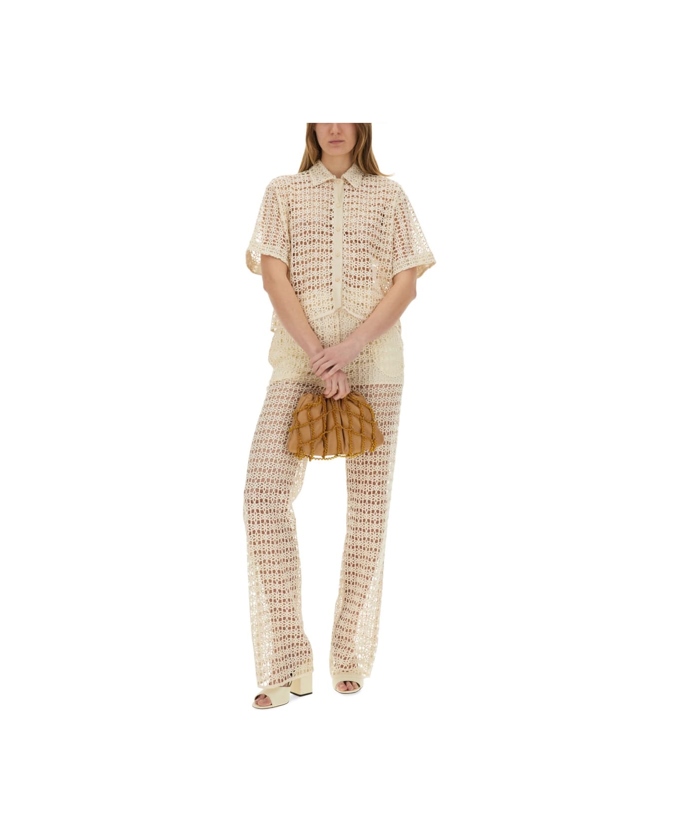 Alysi Macramé Shirt - BEIGE
