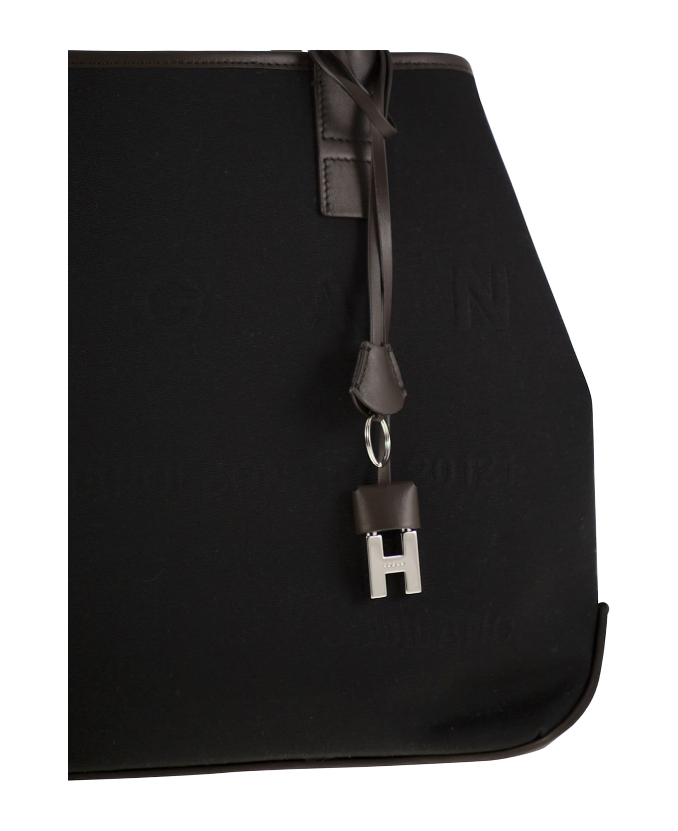 Hogan Medium Canvas Shopping Bag - black