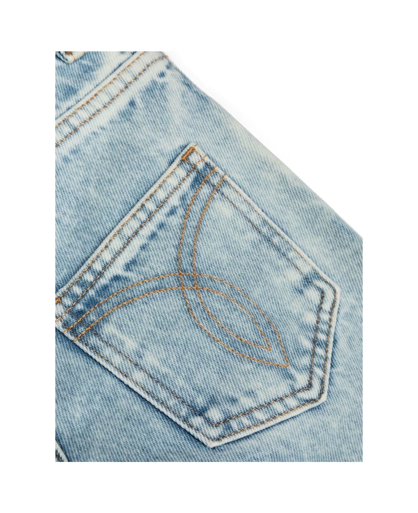 Versace Jeans Blu Chiaro In Denim Di Cotone Stretch Bambino - Blu