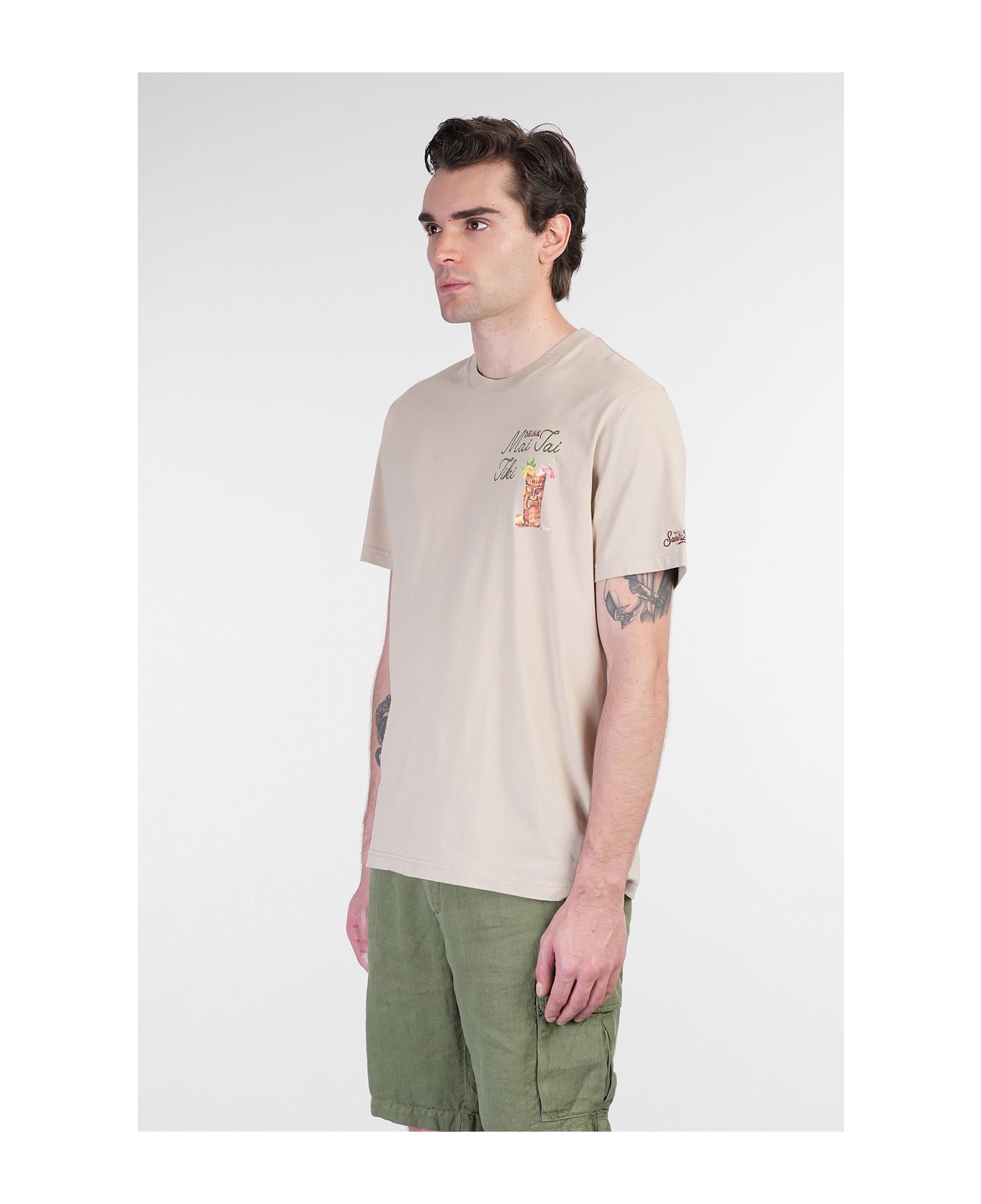 MC2 Saint Barth Tshirt Man T-shirt In Taupe Cotton - taupe
