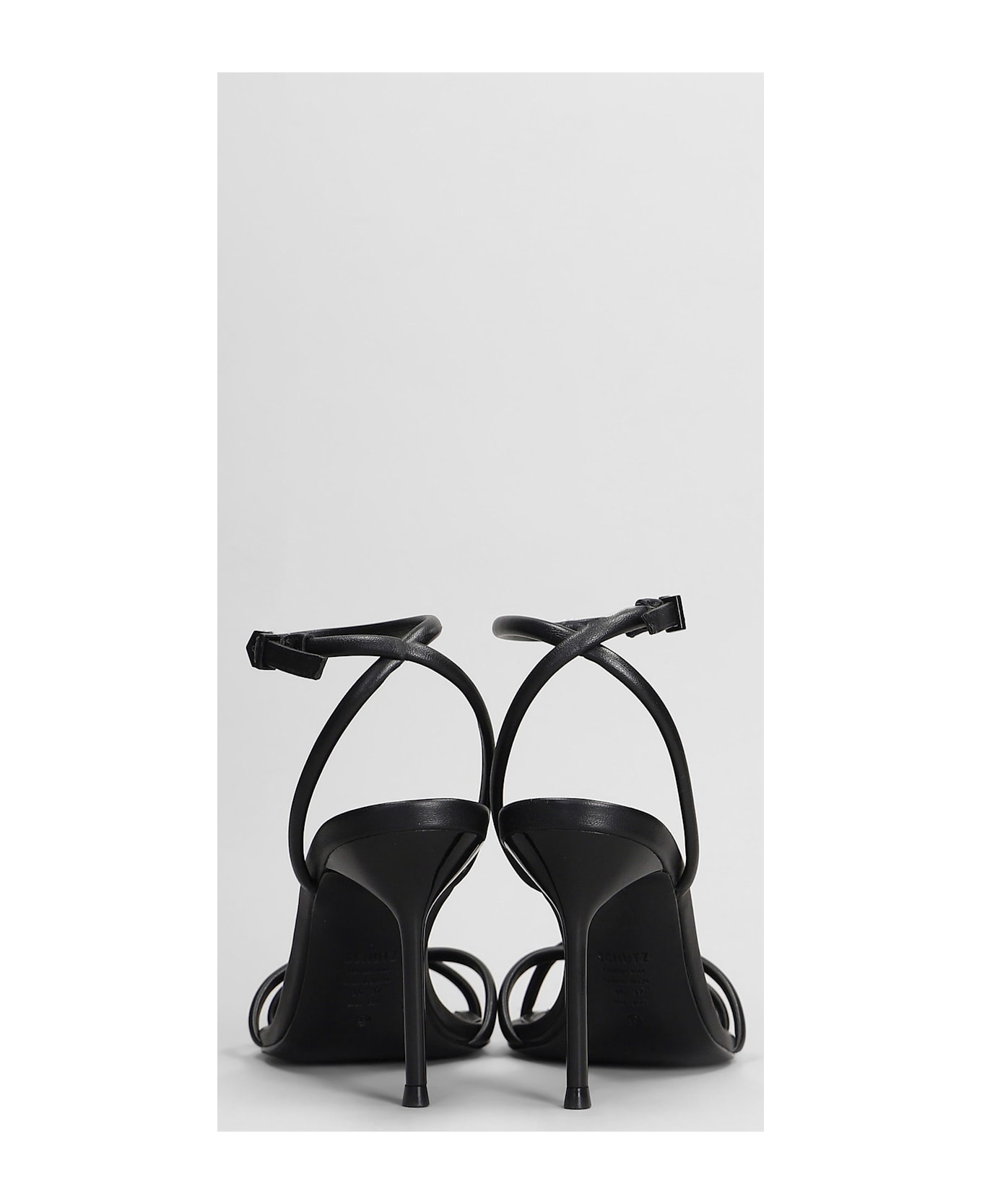 Schutz Sandals In Black Leather - black