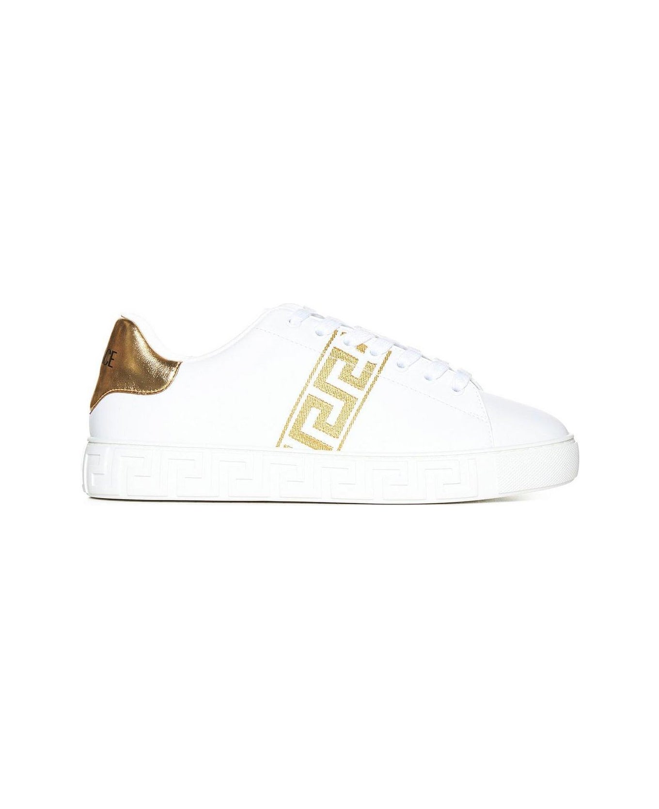 Versace Logo Patch Low-top Sneakers - WHITE