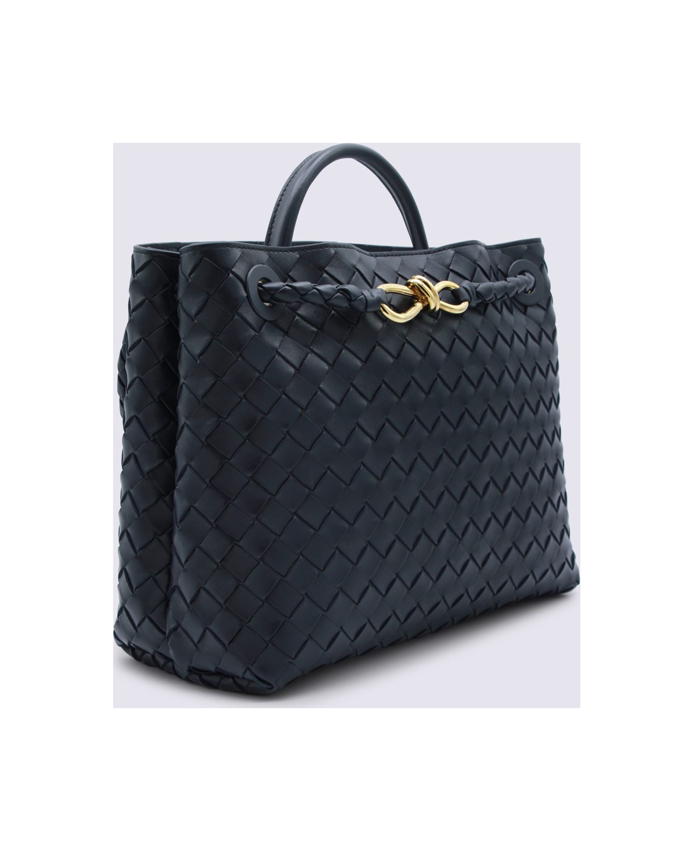 Bottega Veneta Black Leather Andiamo Top Handle Bag - NOCTURNAL-M.BRNOCT