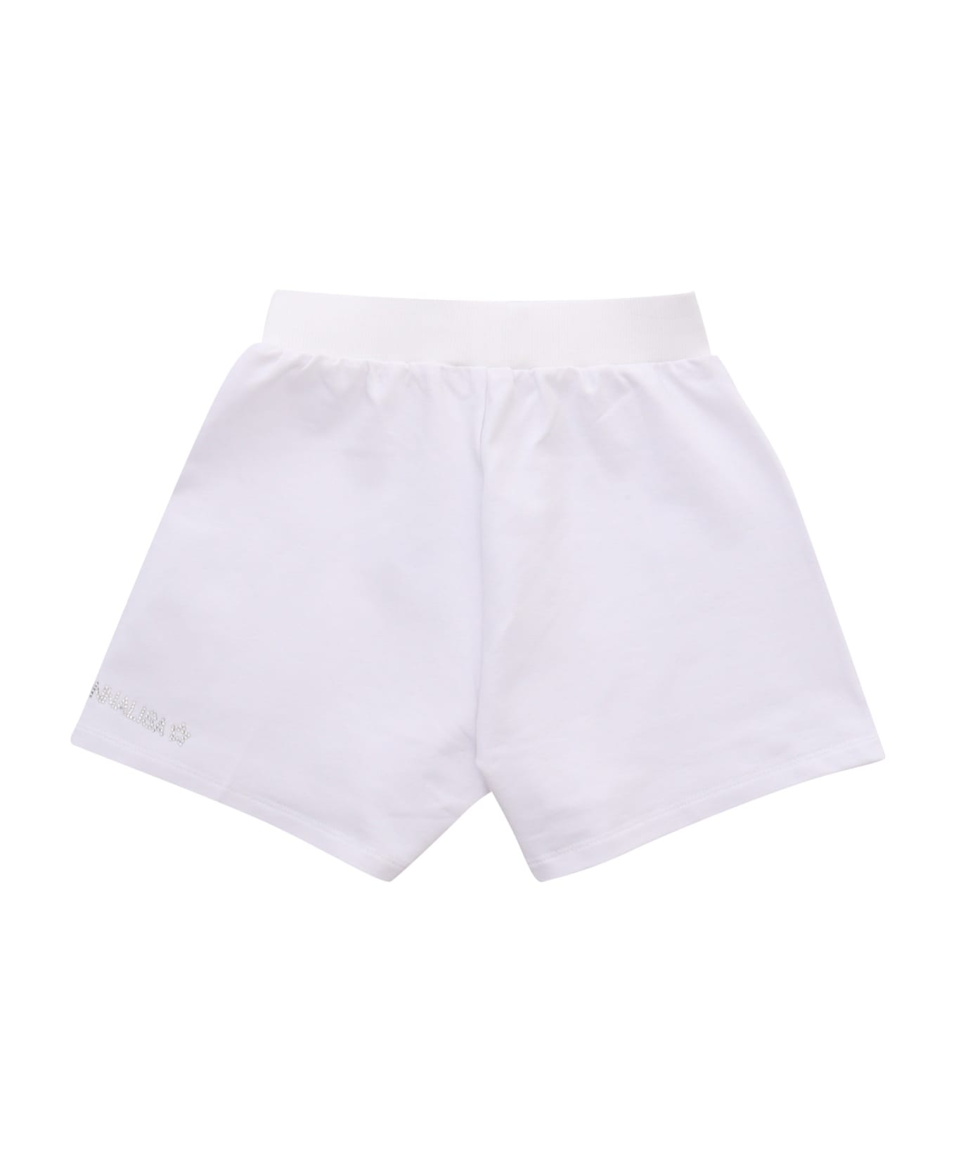 Monnalisa White Fleece Shorts - WHITE