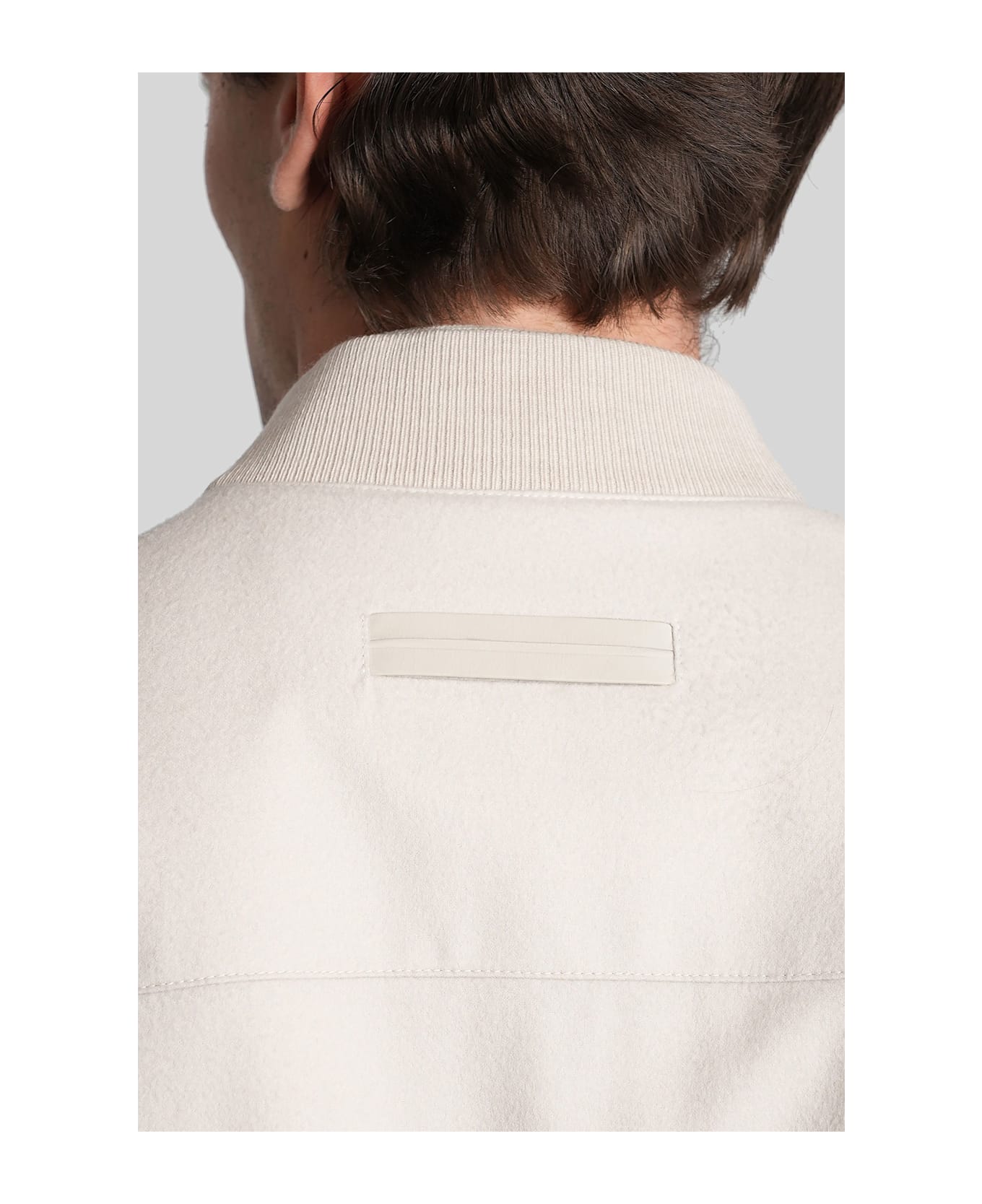 Zegna Bomber Jacket In Beige Cashmere - beige