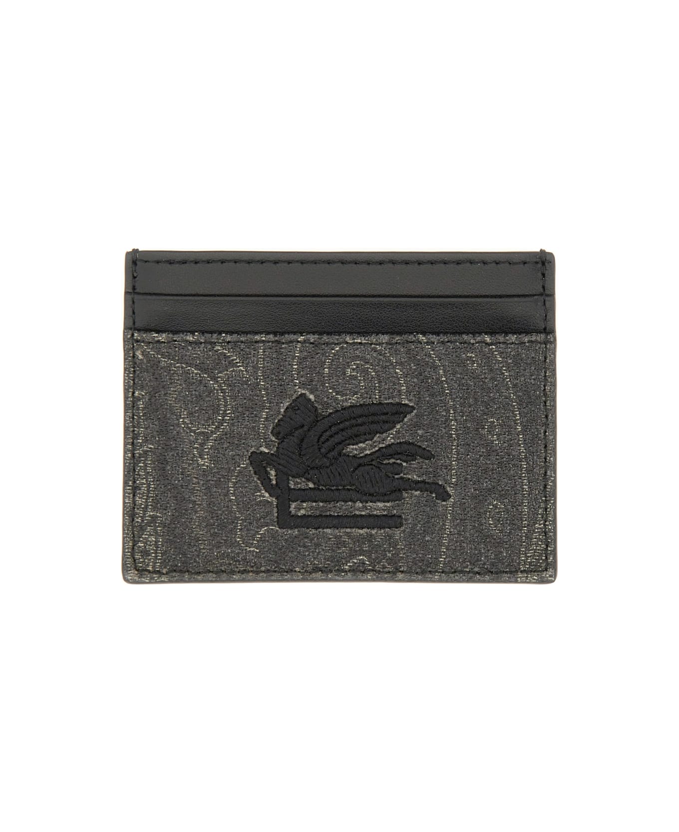 Etro Card Holder "arnica" With Pegasus - BLACK