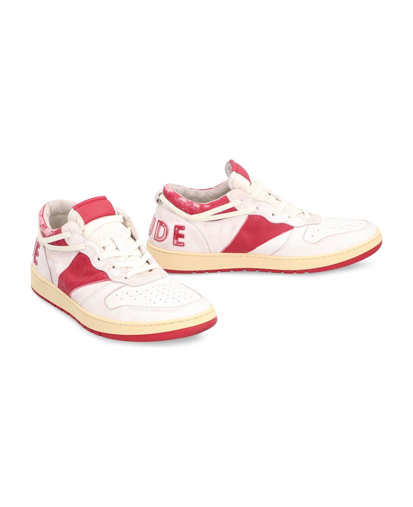 Rhude Rhecess Leather Low-top Sneakers - red