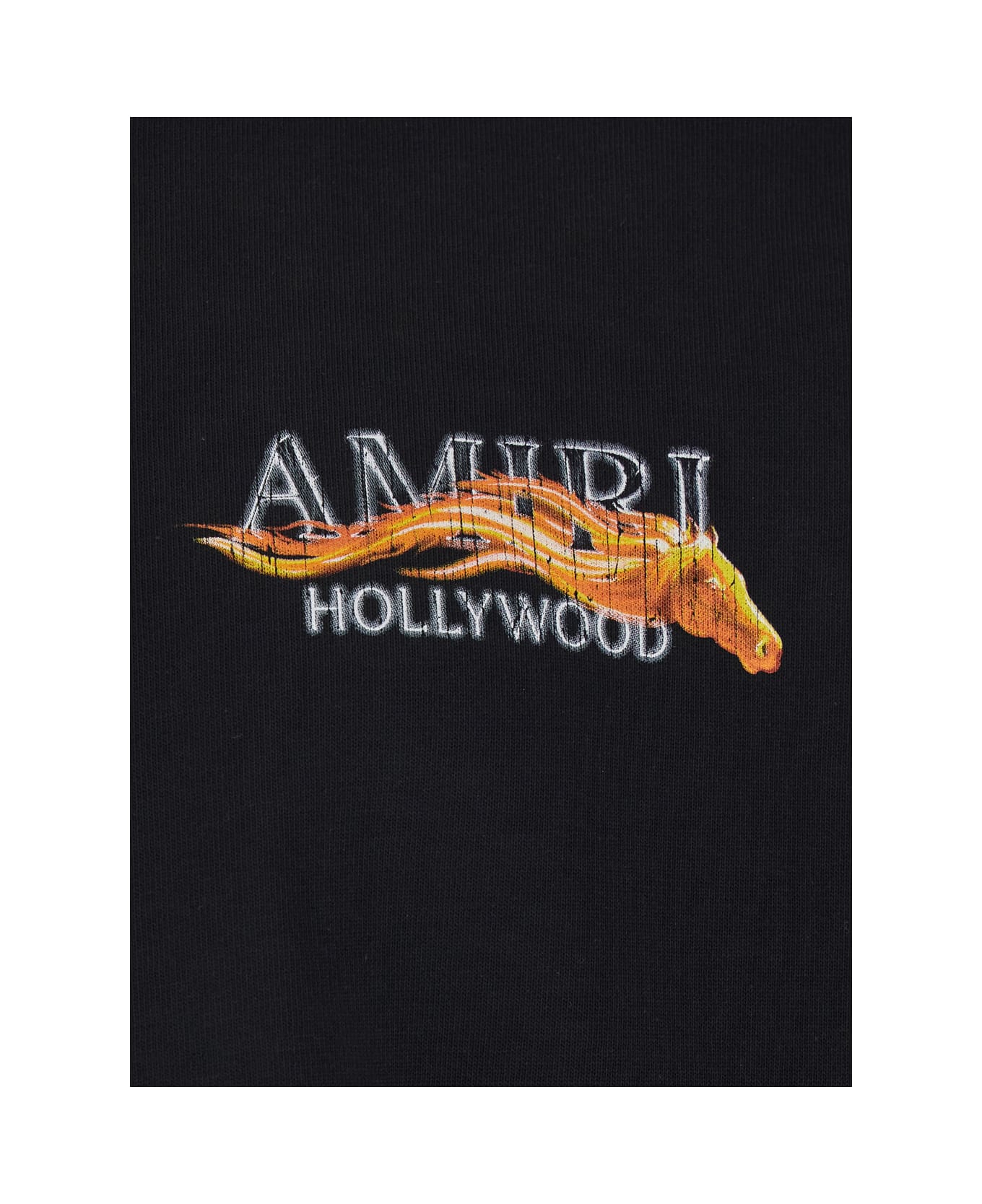 AMIRI Black Crewneck T-shirt With Logo On Front And On The Back In Cotton Man - Black