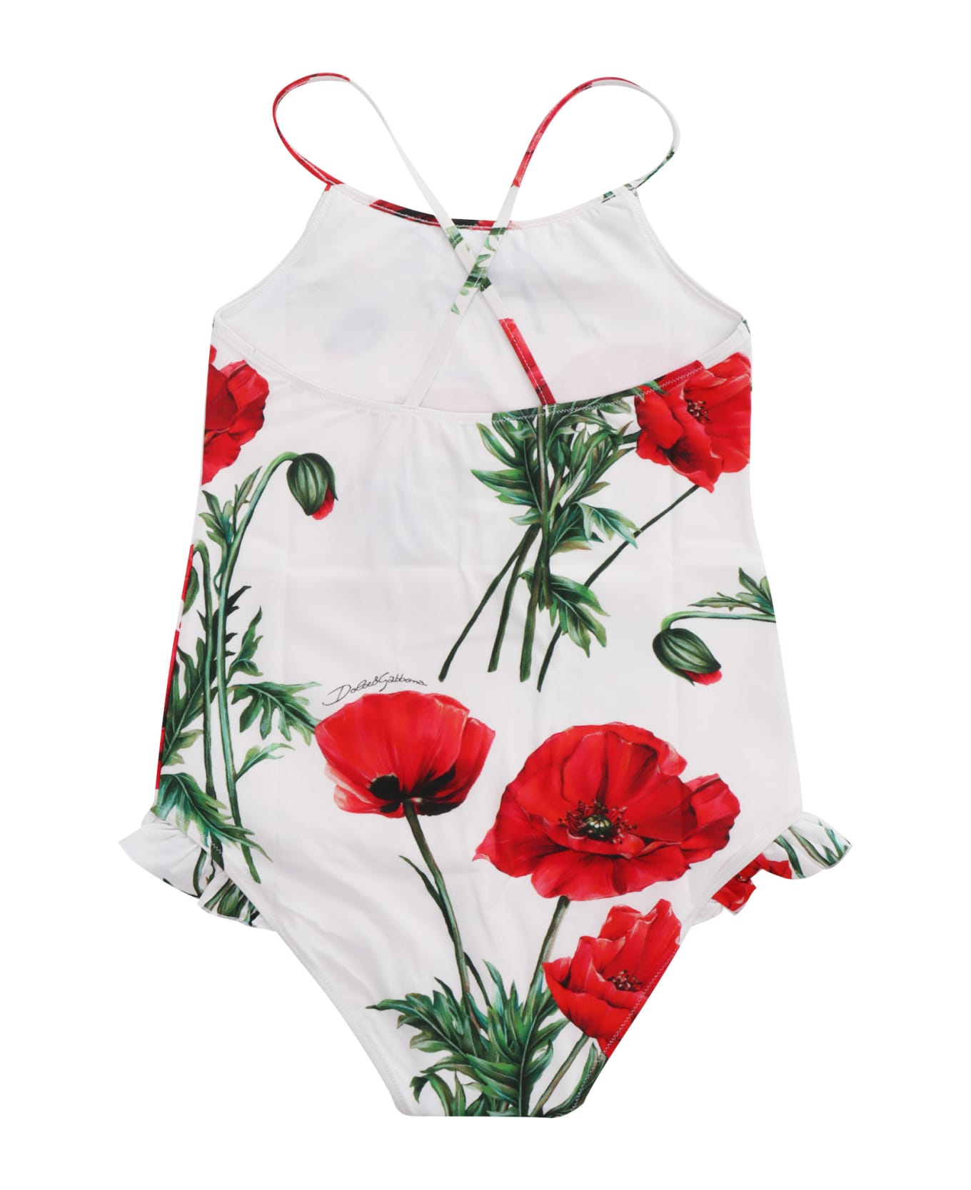 Dolce & Gabbana Floral Swimsuit - WHITE