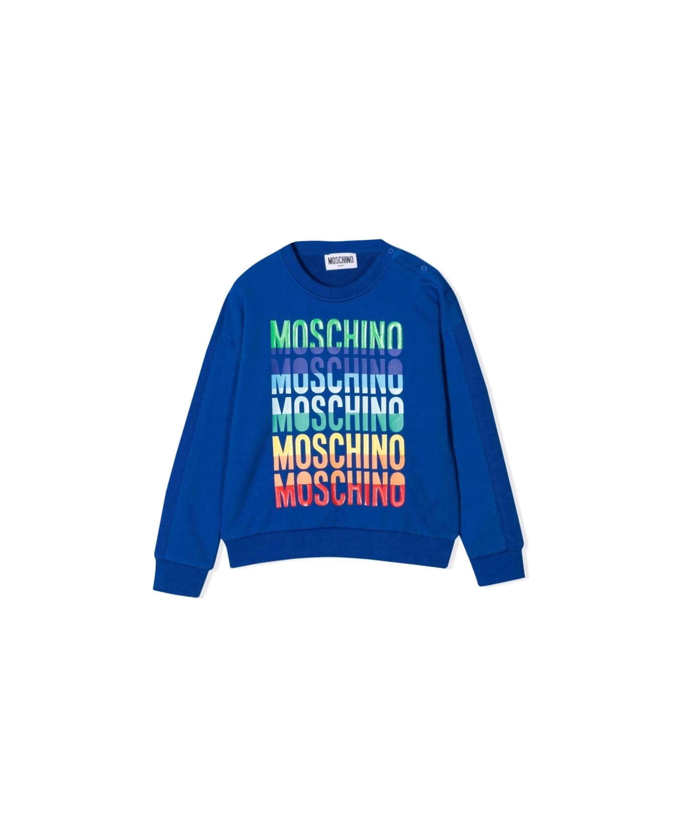 Moschino Felpa In Cotone Con Logo - BLUE