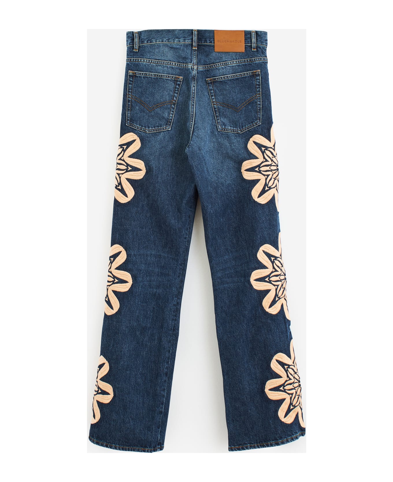 Bluemarble Embroidered Bootcut Jeans - blue デニム
