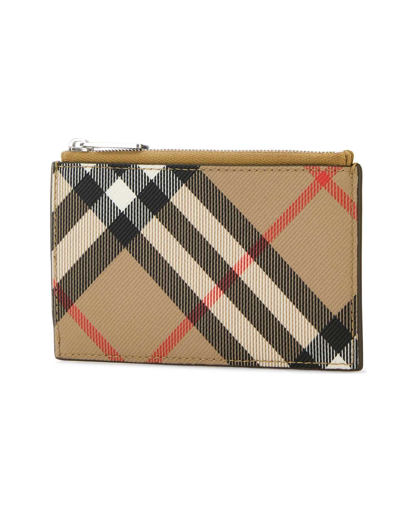 Burberry Printed Canvas Check Card Holder - SAND