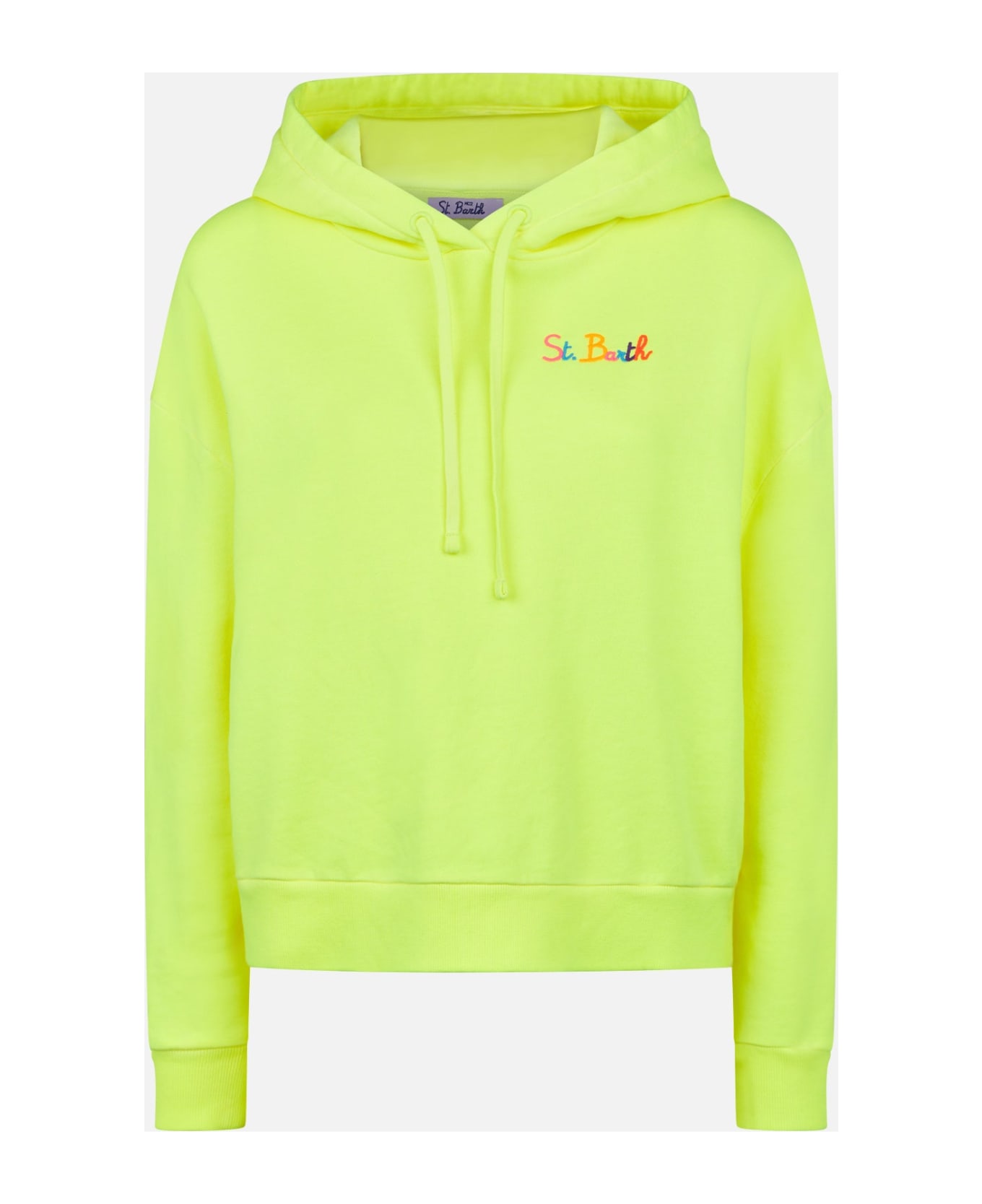 MC2 Saint Barth Fluo Yellow Hoodie With St. Barth Embroidery - YELLOW