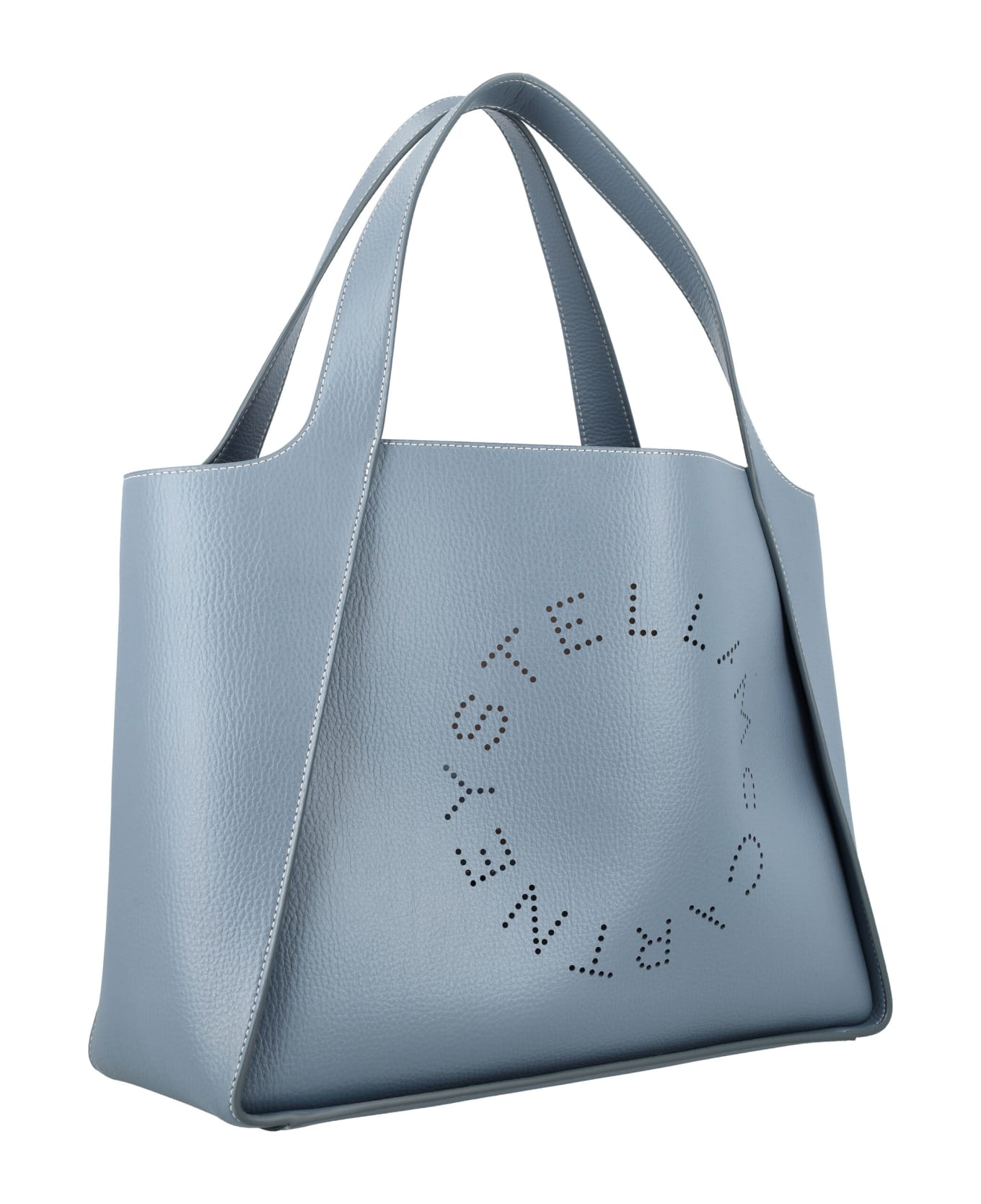 Stella McCartney Logo Grainy Alter Mat Tote Bag - BLUE GREY