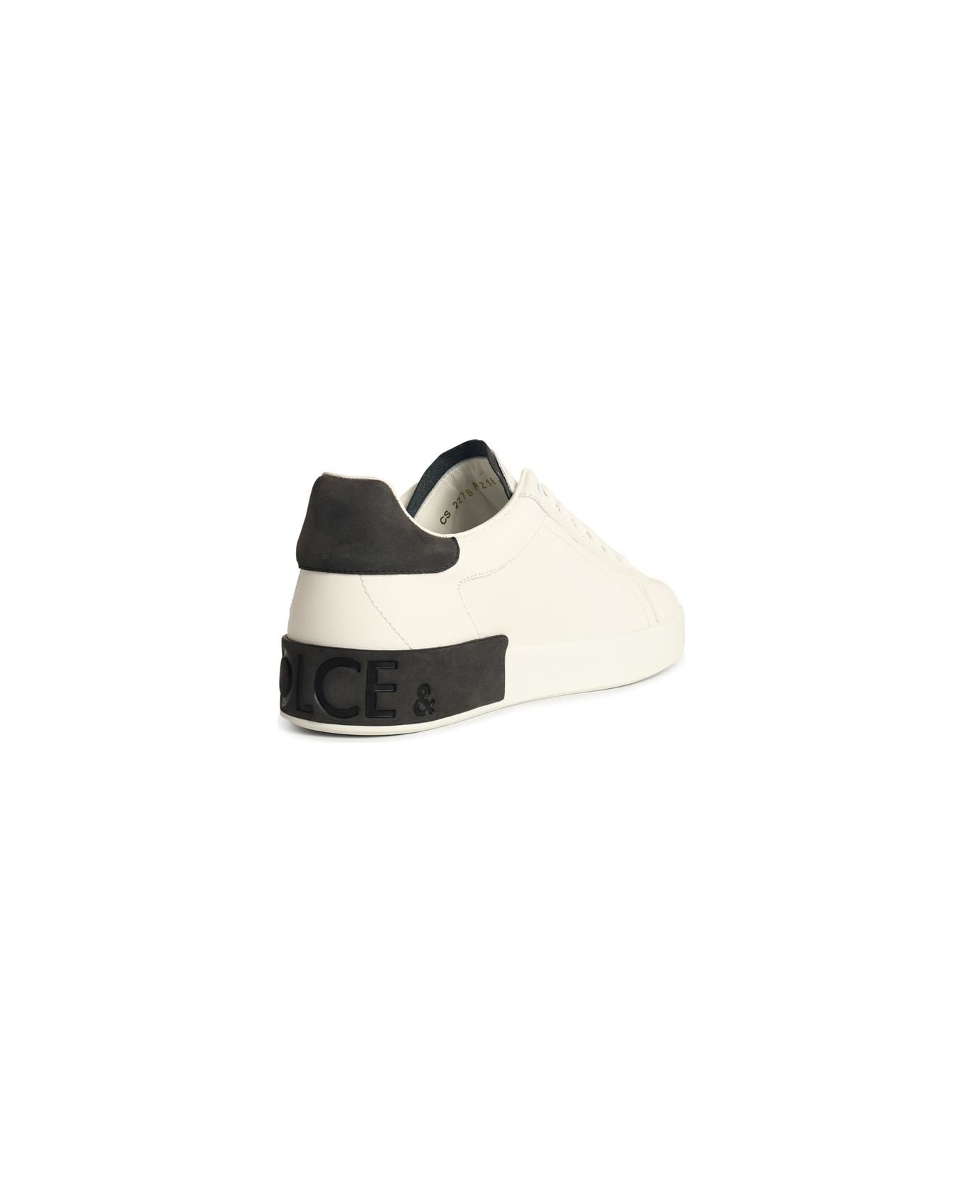 Dolce & Gabbana 'portofino' White Calf Leather Sneakers - White