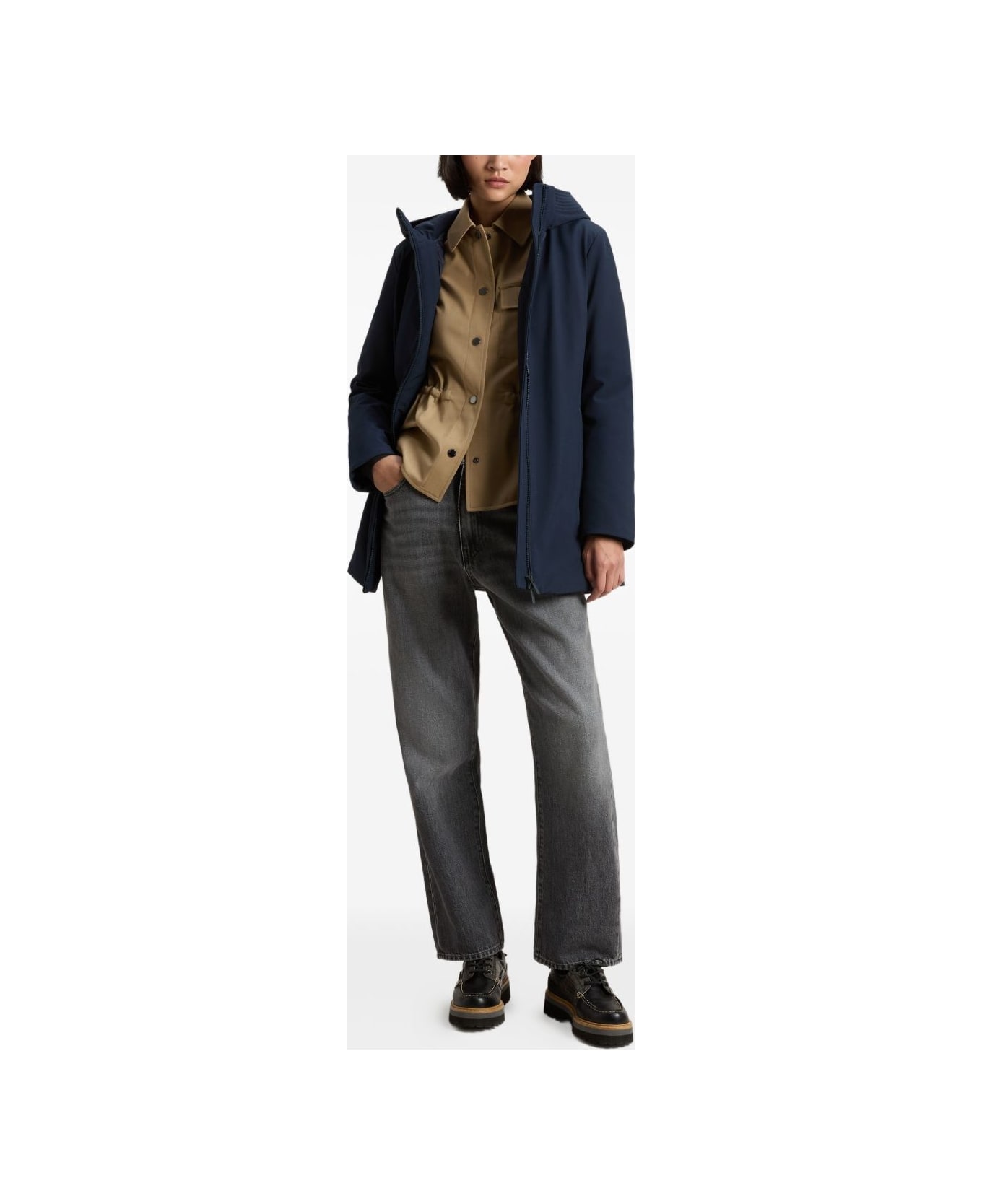 Woolrich Midi Parka Coat - Blue