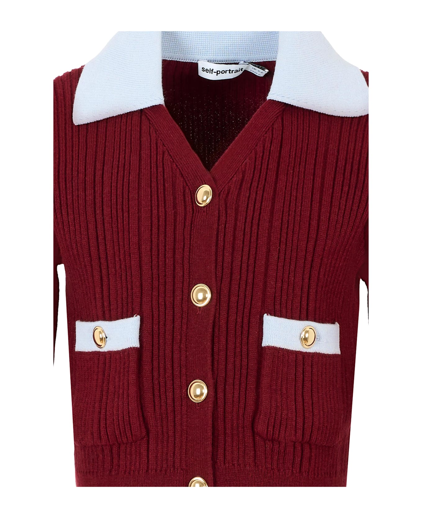 self-portrait Burgundy Cardigan For Girl - Bordeaux