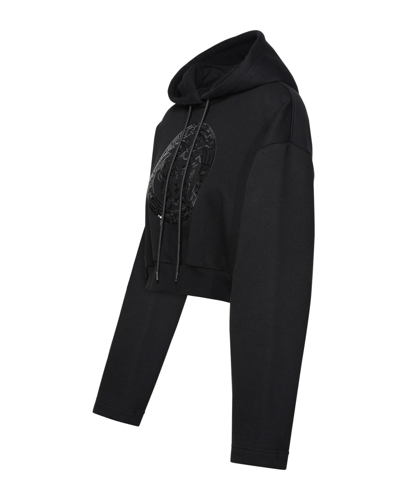 Versace 'medusa' Black Cotton Sweatshirt - BLACK